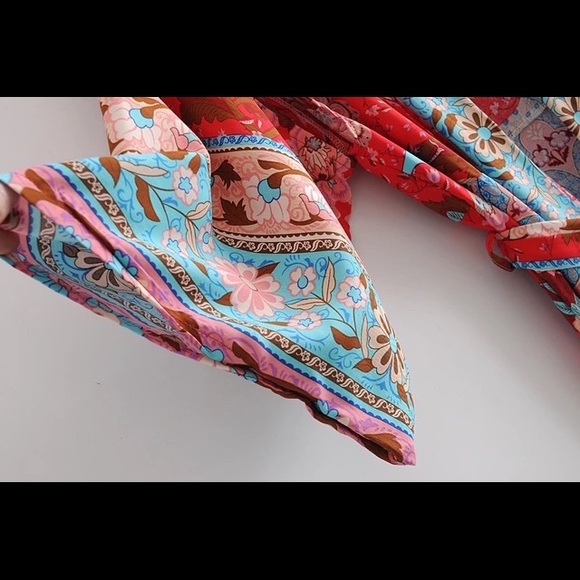 New Boho Gypsy Festival Kimono Duster Robe Jacket Top - Picture 4 of 7